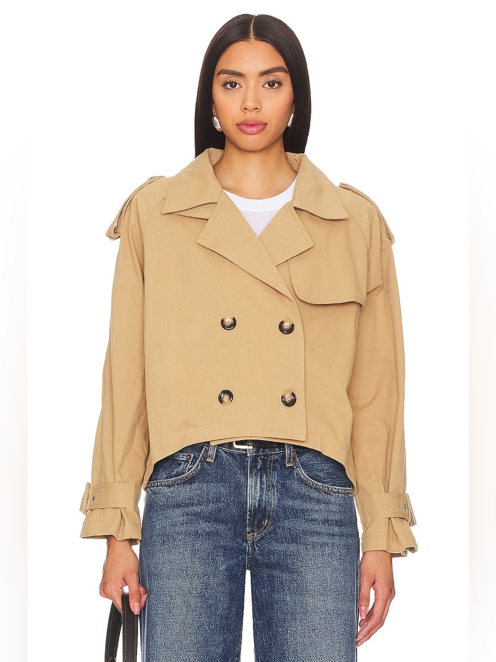 Heartloom – Emma Cropped Trench Jacket – Khaki – Sz. XS